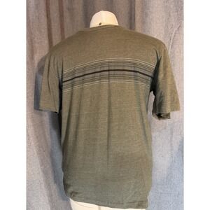 Puritan‎ Mens Short Sleeve Crew Neck T-Shirt Olive Green Striped PM22025 Size M